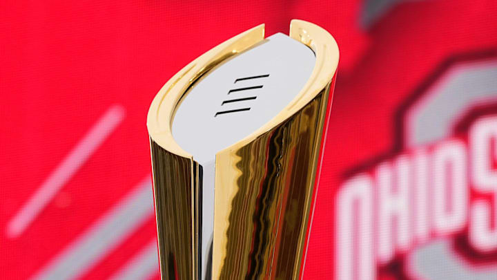 The College Football Playoff championship trophy The College Football Playoff championship trophy