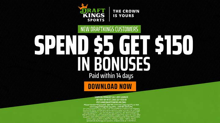 Get $150 in bonus bets with DraftKings on Tuesday, August 18. Spend just $5 to claim this welcome offer across MLB and WNBA games. Get $150 in bonus bets with DraftKings on Tuesday, August 18. Spend just $5 to claim this welcome offer across MLB and WNBA games.
