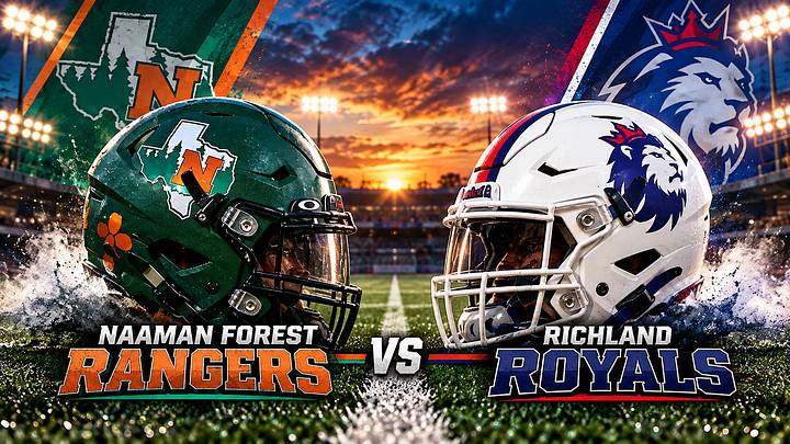 Naaman Forest and Richland tangle in a North Texas high school football showdown which can stream live on the NFHS Network. Naaman Forest and Richland tangle in a North Texas high school football showdown which can stream live on the NFHS Network.