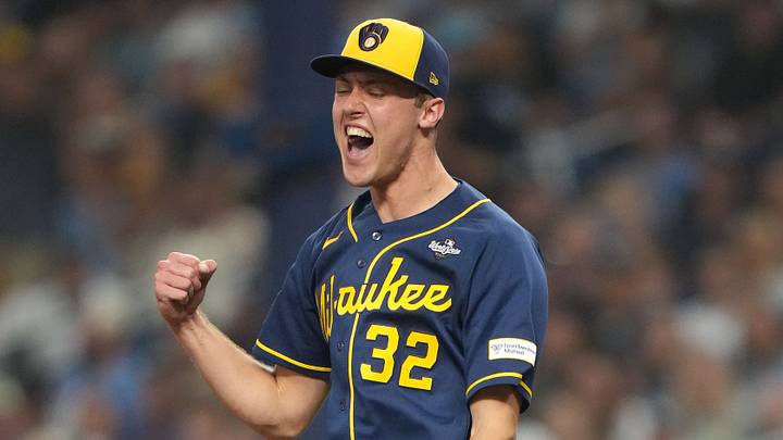 Brewers pitcher Jacob Misiorowski pitched 5 2/3 shutout innings to earn the win in Game 5. Brewers pitcher Jacob Misiorowski pitched 5 2/3 shutout innings to earn the win in Game 5.