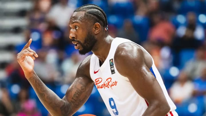 Davon Reed playing for Puerto Rico in the 2024 Paris Olympics. 