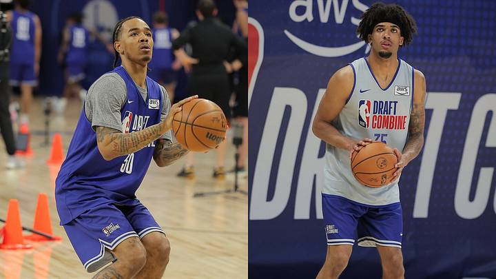 Alabama's Labaron Philon Jr. (left) and Amari Allen (right) at 2026 NBA Combine