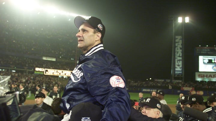 Yankees manager Joe Torre is carried on the shoulders of players after the Yankees win the Subway Series in five games at Shea Stadium in Flushing, NY Thursday October 26, 2000 Yankees manager Joe Torre is carried on the shoulders of players after the Yankees win the Subway Series in five games at Shea Stadium in Flushing, NY Thursday October 26, 2000