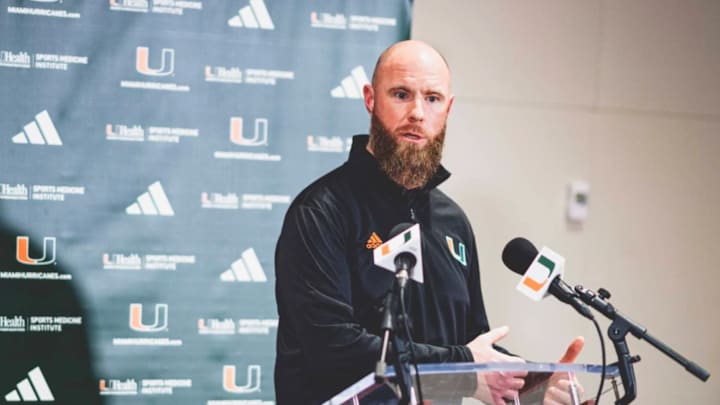 The Miami Hurricanes introducing the new Defensive Coordinator Corey Hetherman during his first press conference The Miami Hurricanes introducing the new Defensive Coordinator Corey Hetherman during his first press conference