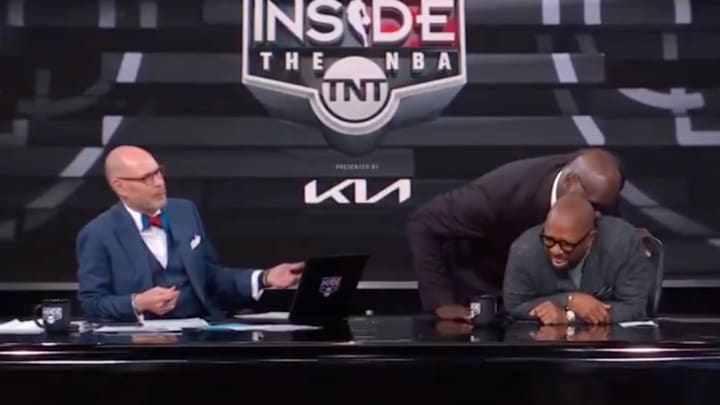 Shaq had the 'Inside the NBA' set rolling with laughter. 