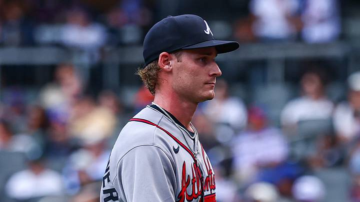 Jul 29, 2026; New York City, New York, USA; Atlanta Braves pitcher AJ Smith-Shawver (32) walks off the field after being relieved from the game during the fifth inning against the New York Mets at Citi Field. Mandatory Credit: Vincent Carchietta-Imagn Images Jul 29, 2026; New York City, New York, USA; Atlanta Braves pitcher AJ Smith-Shawver (32) walks off the field after being relieved from the game during the fifth inning against the New York Mets at Citi Field. Mandatory Credit: Vincent Carchietta-Imagn Images