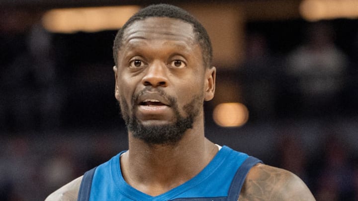 Dec 13, 2024; Minneapolis, Minnesota, USA; Minnesota Timberwolves forward Julius Randle (30) reacts after a call that went the way of the Los Angeles Lakers in the fourth quarter at Target Center. Mandatory Credit: Matt Blewett-Imagn Images