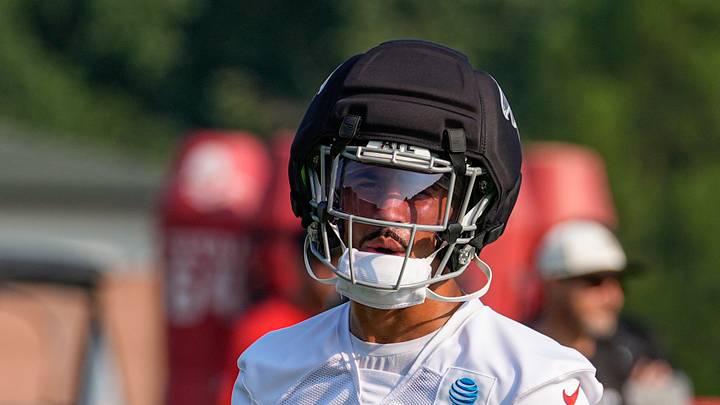 Jul 30, 2026; Atlanta, Falcons, USA; Atlanta Falcons safety Jessie Bates III (3) on the field during training camp at IBM Performance Field. Mandatory Credit: Dale Zanine-Imagn Images