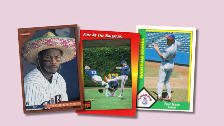 Assorted goofy 1990s baseball cards