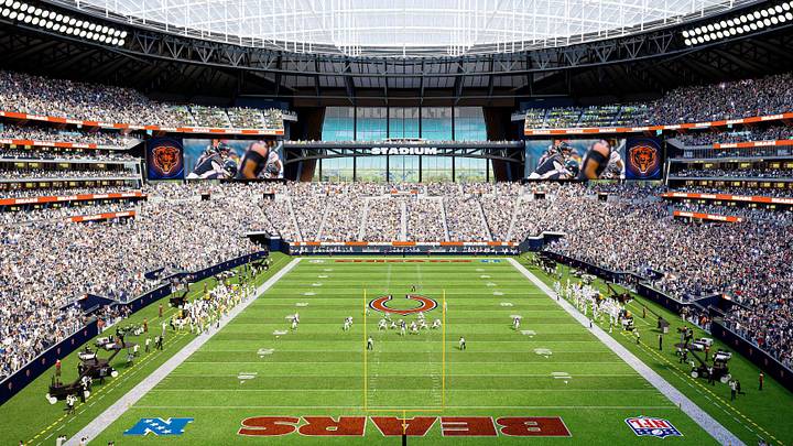 The rendering of what the Arlington Heights Stadium should look like from inside, if it ever comes about. The rendering of what the Arlington Heights Stadium should look like from inside, if it ever comes about.