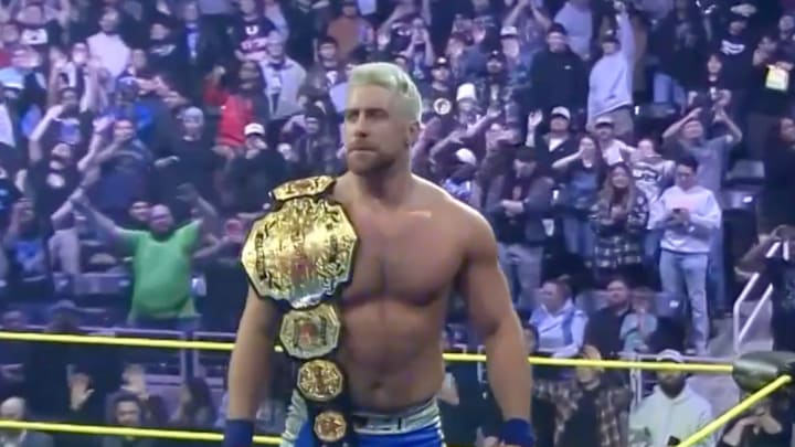 Joe Hendry celebrates after winning the TNA Heavyweight Championship at the Genesis pay per view. This is Hendry's first reign as TNA world champion Joe Hendry celebrates after winning the TNA Heavyweight Championship at the Genesis pay per view. This is Hendry's first reign as TNA world champion