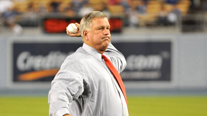 Tommy John throws out the ceremonial first pitch before a game between the Los Angeles Dodgers and the San Diego Padres at Dodger Stadium in 2009. Tommy John throws out the ceremonial first pitch before a game between the Los Angeles Dodgers and the San Diego Padres at Dodger Stadium in 2009.