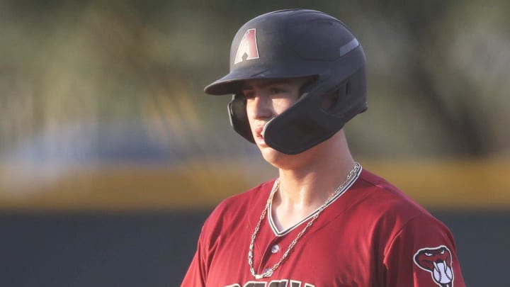 Diamondbacks prospect Tommy Troy practices at Salt River Fields in Scottsdale on July 28, 2023. Diamondbacks prospect Tommy Troy practices at Salt River Fields in Scottsdale on July 28, 2023.