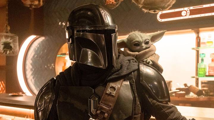 Din Djarin and Grogu in The Mandalorian and Grogu. Photo by Nicola Goode. Din Djarin and Grogu in The Mandalorian and Grogu. Photo by Nicola Goode.