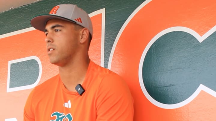 Miami Hurricanes Third Baseman Daniel Cuvet ahead of the 2025 baseball season.