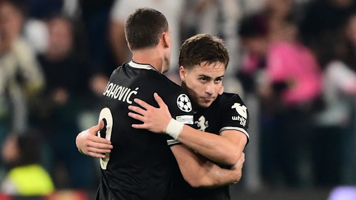 Juve's Dusan Vlahovic, left, and Kenan Yildiz have been long-term targets for Barcelona