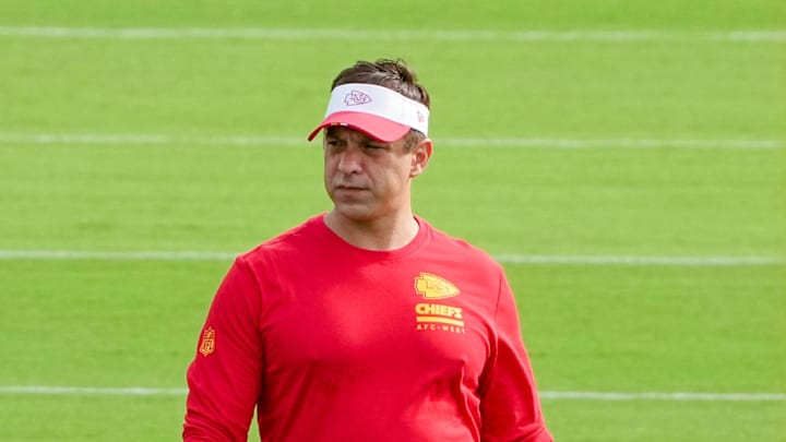 Jul 22, 2025; St. Joseph, MO, USA; Kansas City Chiefs general manager Brett Veach on field during training camp at Missouri Western State University. Mandatory Credit: Denny Medley-Imagn Images Jul 22, 2025; St. Joseph, MO, USA; Kansas City Chiefs general manager Brett Veach on field during training camp at Missouri Western State University. Mandatory Credit: Denny Medley-Imagn Images