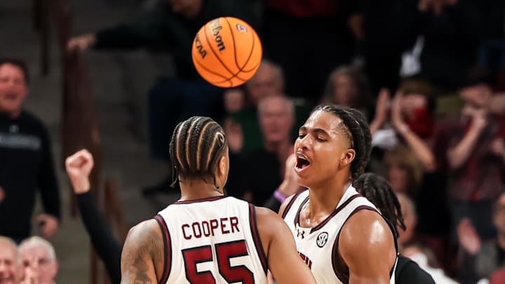 South Carolina basketball forward Collin Murray-Boyles and guard Ta'Lon Cooper