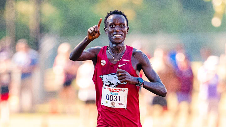 Arkansas's Timothy Chesondin sets a new course record at the 37th annual Chile Pepper Festival.