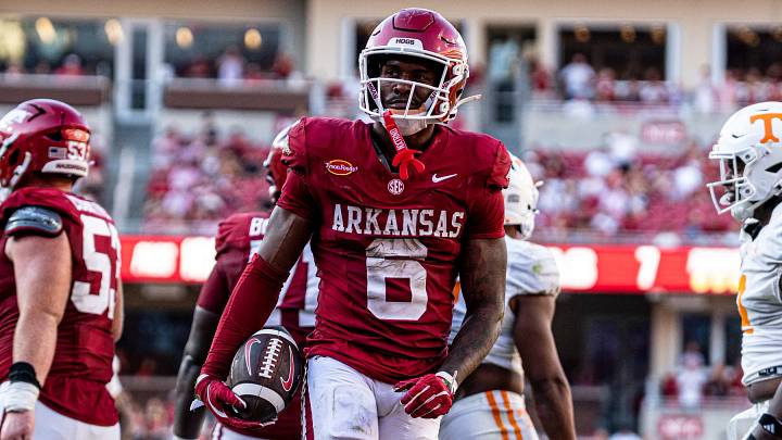 Arkansas Razorbacks wide receiver Chris Marshall during the second half against Tennessee. Arkansas Razorbacks wide receiver Chris Marshall during the second half against Tennessee.