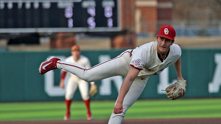 Oklahoma pitcher Michael Catalano