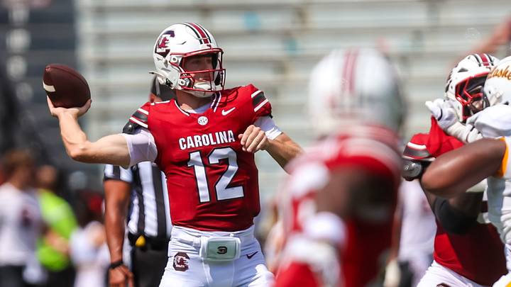 Sep 5, 2026; Columbia, South Carolina, USA; South Carolina Gamecocks quarterback Cutter Woods (12) passes against the Kent State Golden Flashes in the third quarter at Williams-Brice Stadium. Mandatory Credit: Jeff Blake-Imagn Images Sep 5, 2026; Columbia, South Carolina, USA; South Carolina Gamecocks quarterback Cutter Woods (12) passes against the Kent State Golden Flashes in the third quarter at Williams-Brice Stadium. Mandatory Credit: Jeff Blake-Imagn Images