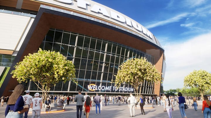 The Bears stadium rendition from Manica, the firm they contracted to design their Arlington Heights facility.