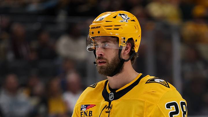 Apr 5, 2026; Pittsburgh, Pennsylvania, USA; Pittsburgh Penguins defenseman Parker Wotherspoon (28) looks on against the Florida Panthers during the second period at PPG Paints Arena. Mandatory Credit: Mark Alberti-Imagn Images Apr 5, 2026; Pittsburgh, Pennsylvania, USA; Pittsburgh Penguins defenseman Parker Wotherspoon (28) looks on against the Florida Panthers during the second period at PPG Paints Arena. Mandatory Credit: Mark Alberti-Imagn Images