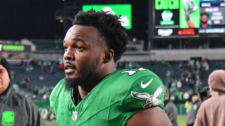 Philadelphia Eagles linebacker Nakobe Dean (17) against the Miami Dolphins at Lincoln Financial Field.