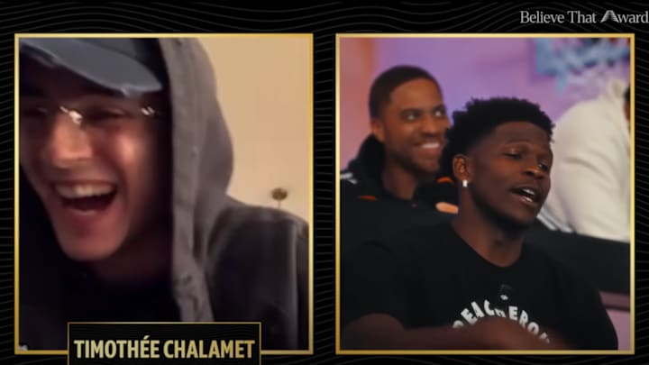 Timothee Chalamet joined Anthony Edwards on the Believe That Awards show. 