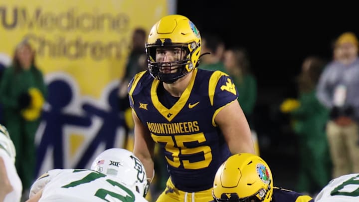 West Virginia University linebacker Reid Carrico