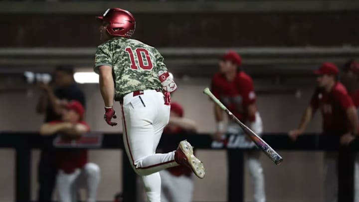 Alabama Baseball Player Brady Neal (10) in action against Jacksonville State at Rudy Abbott Field in Jaxsonville, AL on Tuesday, Mar 31, 2026. Alabama Baseball Player Brady Neal (10) in action against Jacksonville State at Rudy Abbott Field in Jaxsonville, AL on Tuesday, Mar 31, 2026.