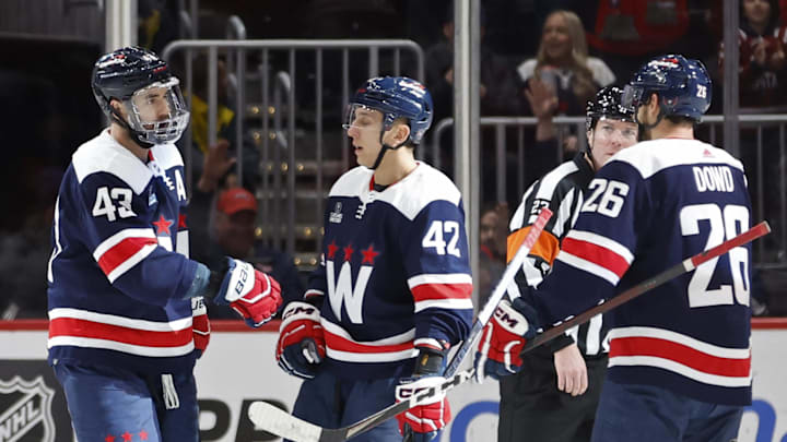 Tom Wilson, Martin Fehervary, Nic Dowd, Washington Capitals 