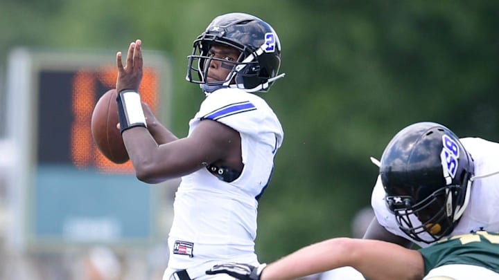 Trinity Christian's Shedeur Sanders (2) throws a pass during a football game between Trinity Christian and Knoxville Catholic in Knoxville, Tenn. on Saturday, Aug. 29, 2020.

Kns Preps Catholic Tcch 0829
