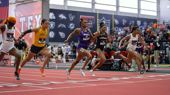 Indya Mayberry swept the 60 and 200m races during the Big 12 Championship meet. 