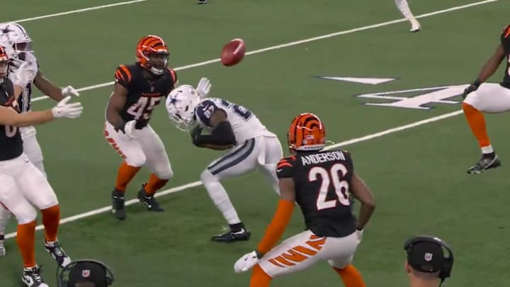 Amani Oruwariye muffed a blocked punt to give the Bengals new life late in the fourth quarter. Amani Oruwariye muffed a blocked punt to give the Bengals new life late in the fourth quarter.