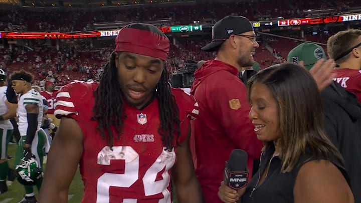 Mason rushed for 147 yards and a touchdown for the 49ers against the Jets. Mason rushed for 147 yards and a touchdown for the 49ers against the Jets.