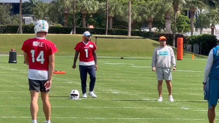 Tagovailoa returned to Dolphins practice being out since Week 2 with a concussion. 