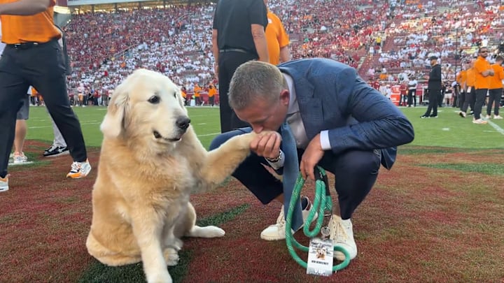 Kirk Herbstreit and his dog Ben.
