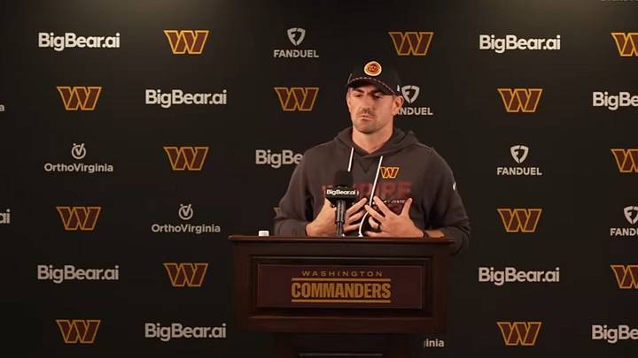 Washington Commanders offensive coordinator David Blough speaks with reporters during a media availability at the team’s facility in Ashburn, Virginia. Washington Commanders offensive coordinator David Blough speaks with reporters during a media availability at the team’s facility in Ashburn, Virginia.