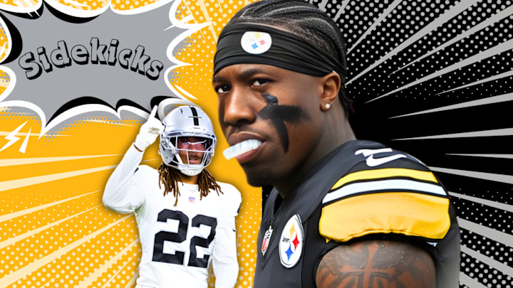 Pittsburgh Steelers cornerback Joey Porter Jr. and Raiders cornerback Eric Stokes