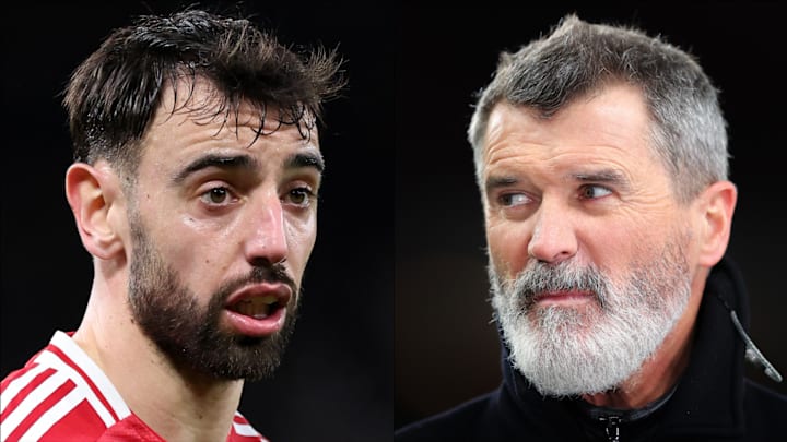 Bruno Fernandes (left) has received plenty of criticism from Roy Keane