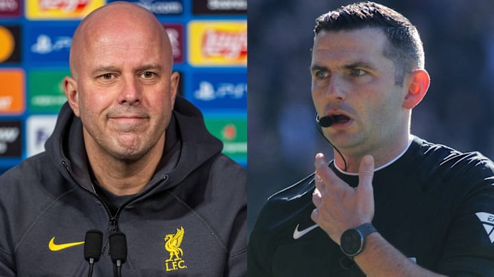 Arne Slot exchanged fiery words with Michael Oliver