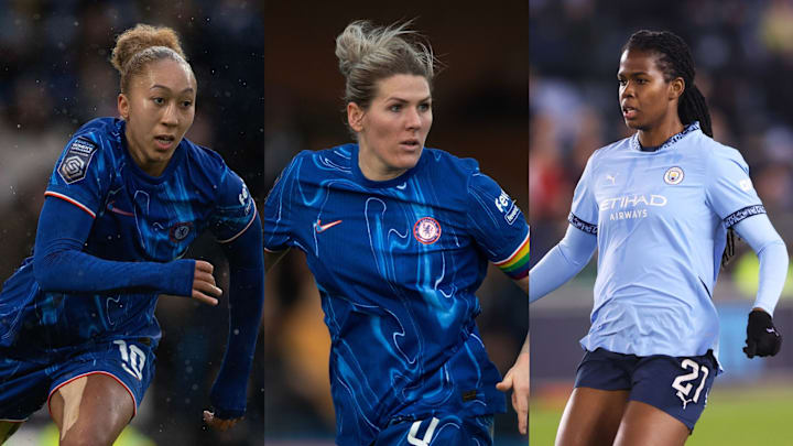 Lauren James (left), Millie Bright (middle), Khadija Shaw (right)