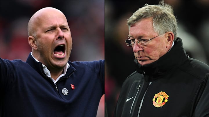 Arne Slot (left) has made history with Liverpool's title triumph