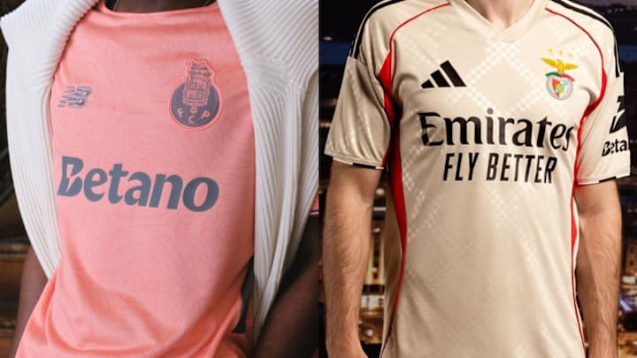 Porto and Benfica's new away kits.