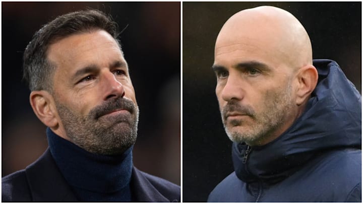 Manchester United interim boss Ruud van Nistelrooy and Chelsea head coach Enzo Maresca