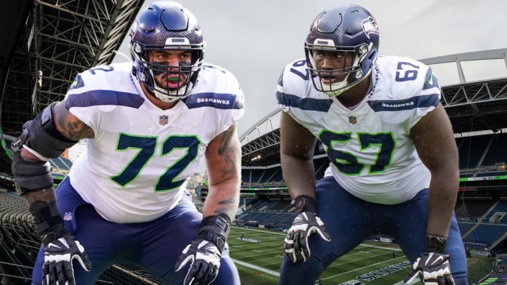 Seattle Seahawks tackles Charles Cross and Abraham Lucas will be critical to the offense taking flight in 2024 under the control of new coordinator Ryan Grubb.
