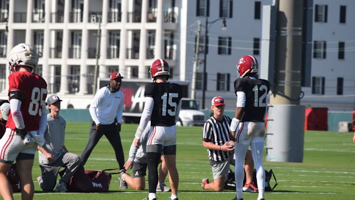 Ty Simpson and Keelon Russell at Alabama football's Tuesday practice Ty Simpson and Keelon Russell at Alabama football's Tuesday practice