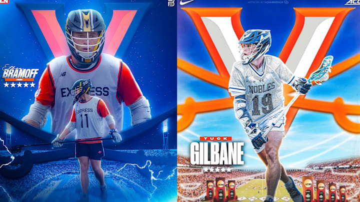 Virginia lacrosse landed commitments from 2026 five-star recruits Ethan Bramoff and Tuck Gilbane this week. Virginia lacrosse landed commitments from 2026 five-star recruits Ethan Bramoff and Tuck Gilbane this week.